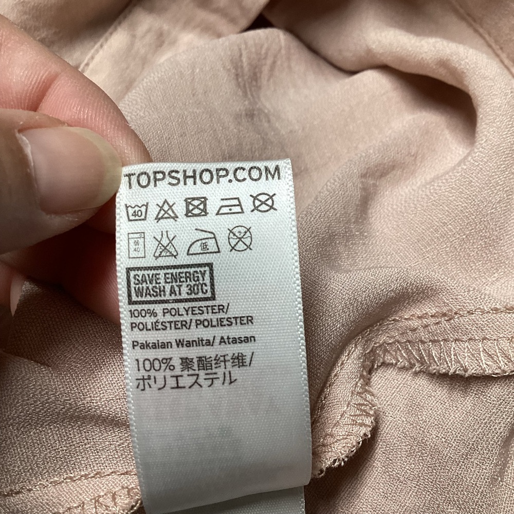 🆕 Top Shop Low V Neck Faux Wrap Balloon Sleeve Top 14 - Picture 7 of 9
